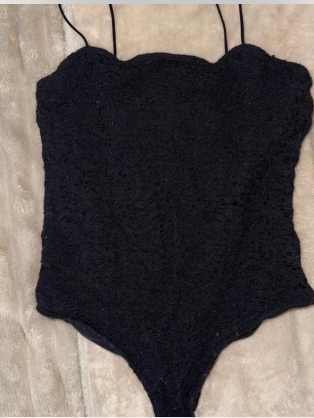 Hollister Black Lace Bodysuit with Spaghetti Straps